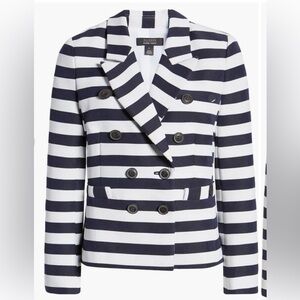 Halogen Navy and White Striped Blazer